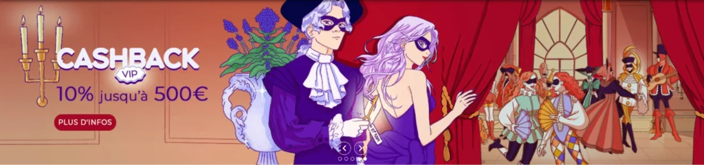 Offre de cashback en jouant au casino en direct sur Arlequin Casino
