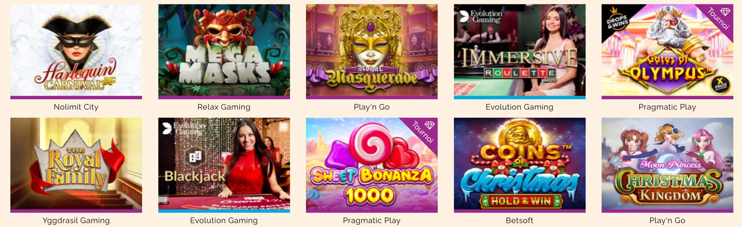 les machines à sous du casino Arlequin